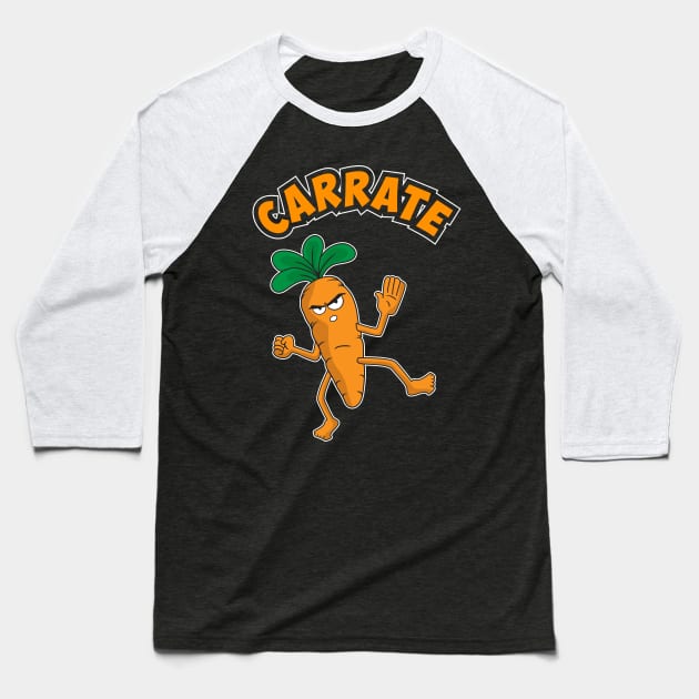 Cute & Funny Carrate Karate Training Carrot Pun Baseball T-Shirt by theperfectpresents